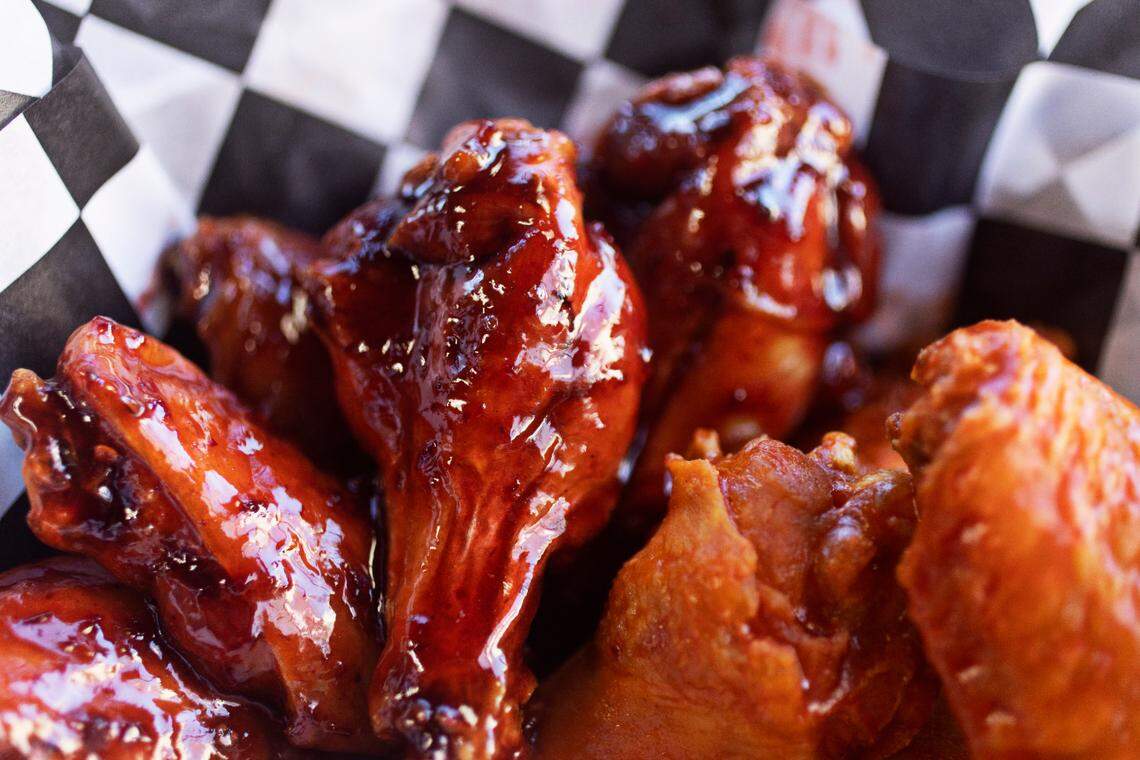 My Way Tavern in Raleigh serves a variety of sauces on their wings including Carolina gold, raspberry chipotle, My Way sauce and hot buffalo.