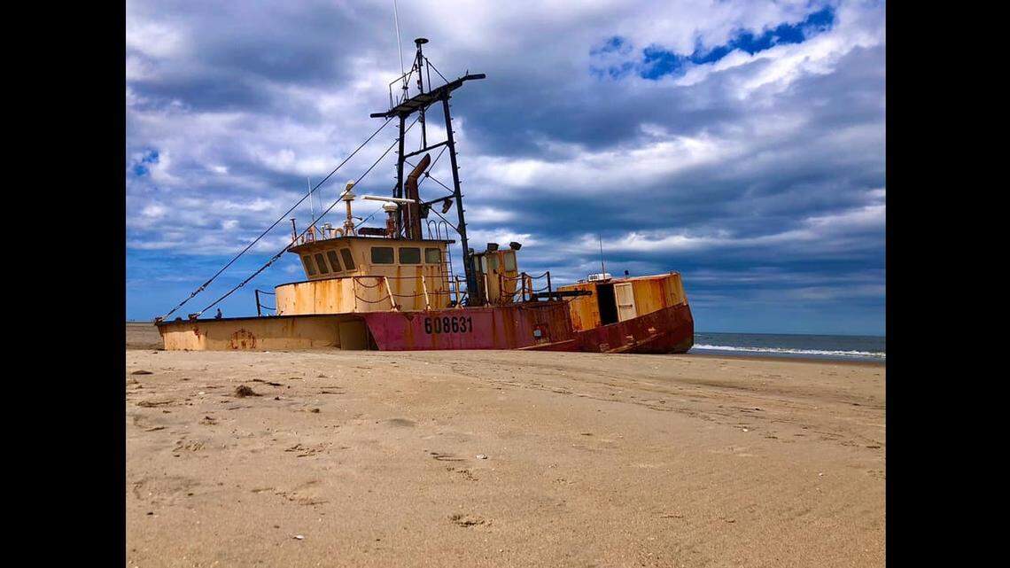 The Ocean Pursuit, also known as Cameron Scott, has been grounded long enough to become a tourist attraction and favorite spot for photographers.
