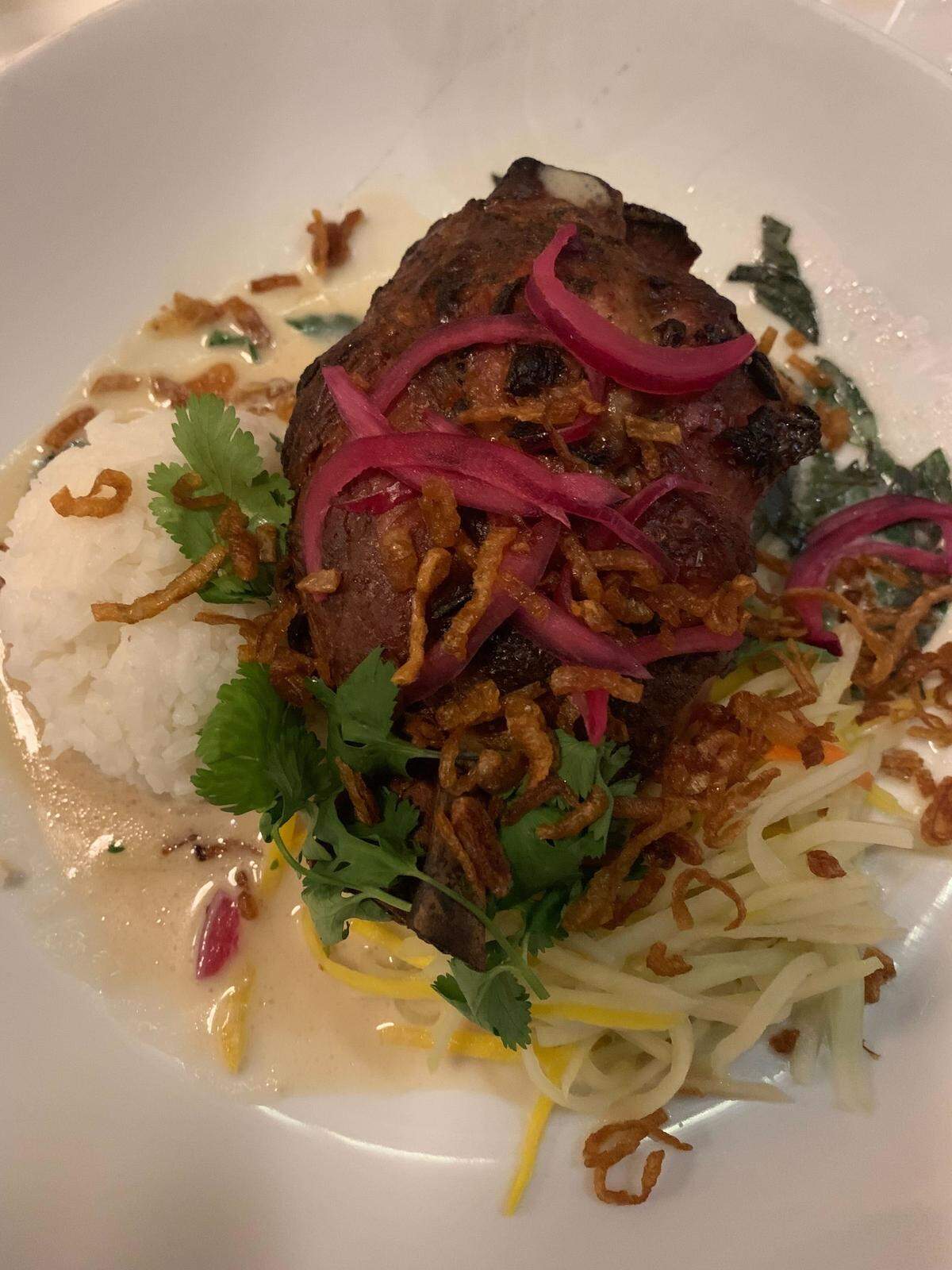 A coconut-braised pork shank at Lantern in Chapel Hill.