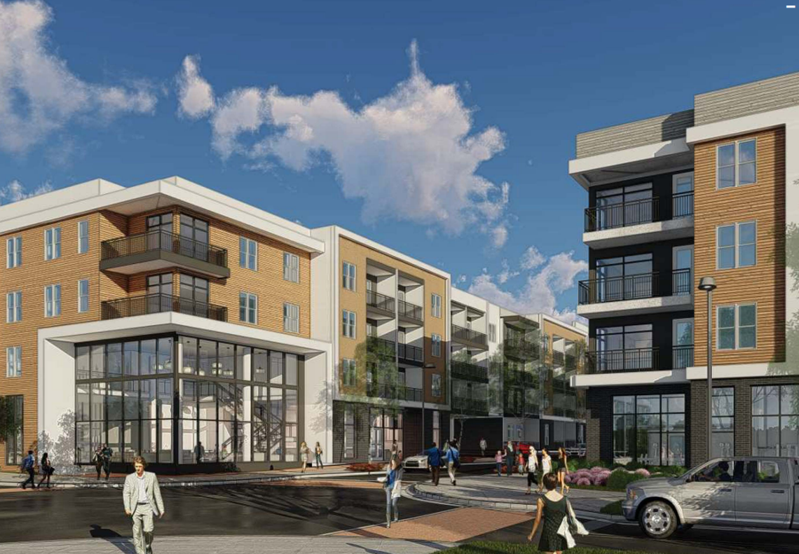 A rendering of the first apartments planned in Hub RTP. The first 366 units are set to be completed in 2023.