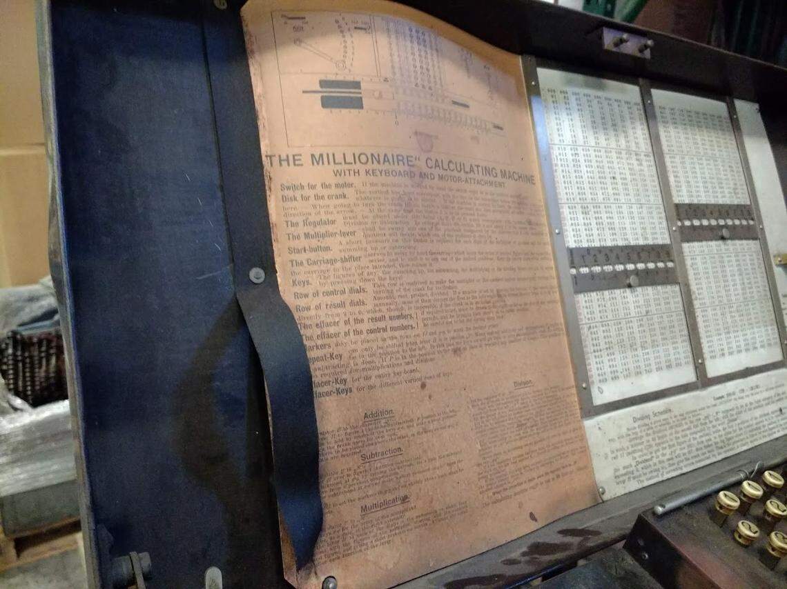 “The Millionaire Calculating Machine,” a pre-electronics accounting device for calculating large numbers, is part of the textile industry collection owned by a Randolph County history group.