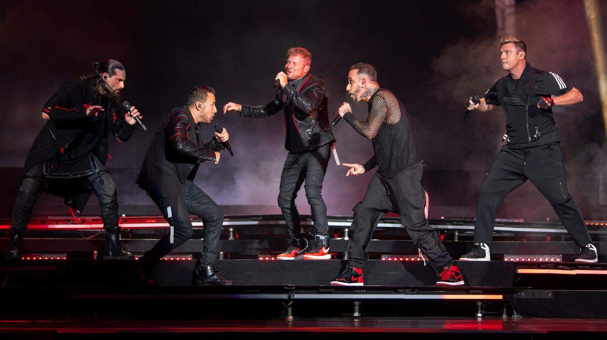 Backstreet Boys in concert at Coastal Credit Union Music Park at Walnut Creek in Raleigh, N.C., Saturday night, June 25, 2022.