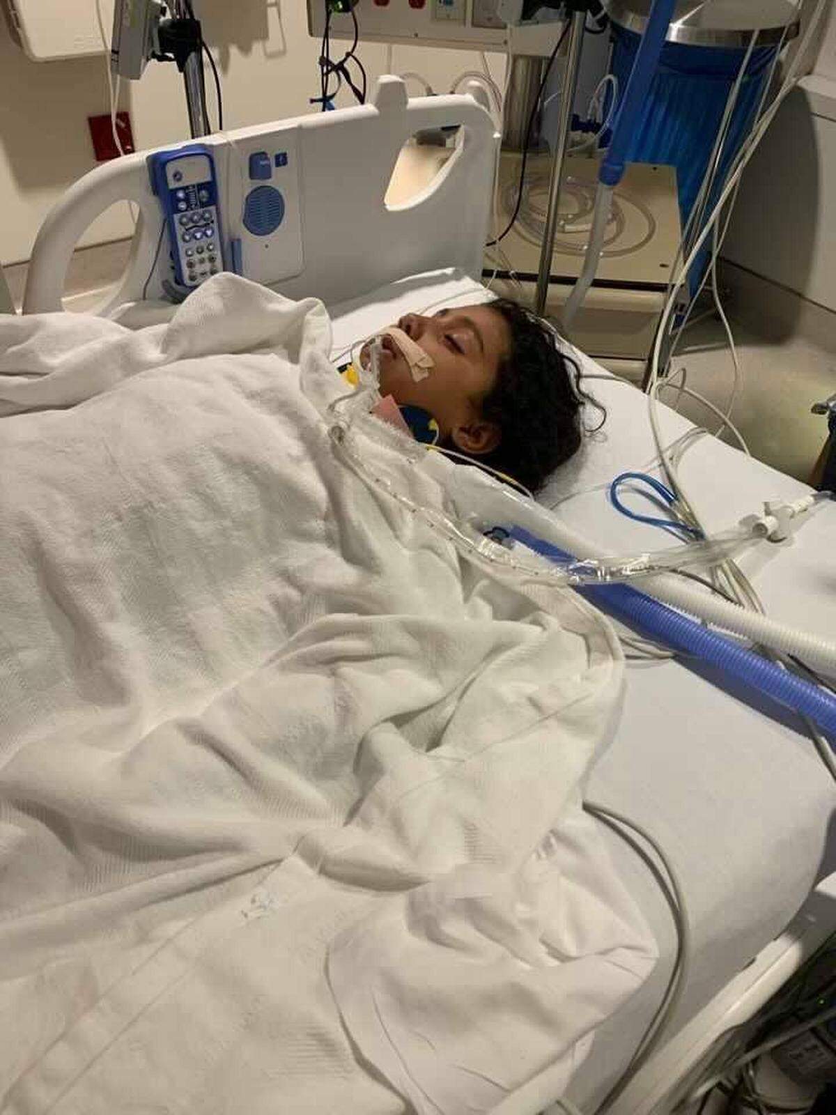 Estrella Sosa, a 9-year-old who was shot in Pembroke in Robeson County on Sept, 11, 2021. She was put on a ventilator after the shooting.