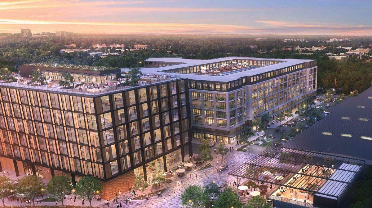A rendering by architecture firm Gensler of the potential finished East End Market Project in Raleigh near Mordecai and Five Points.