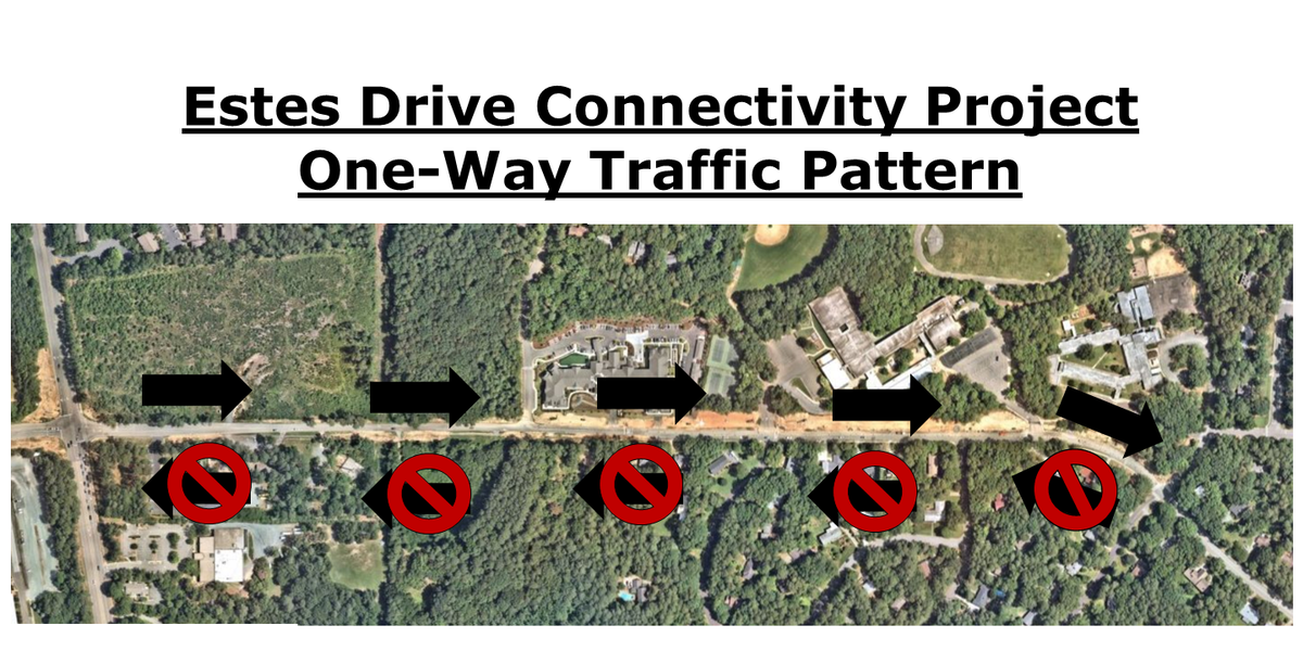 The one-way detour on Estes Drive in Chapel Hill will be extended and will start at Martin Luther King Jr. Blvd. instead of Somerset Drive, starting the week of Jan. 30.