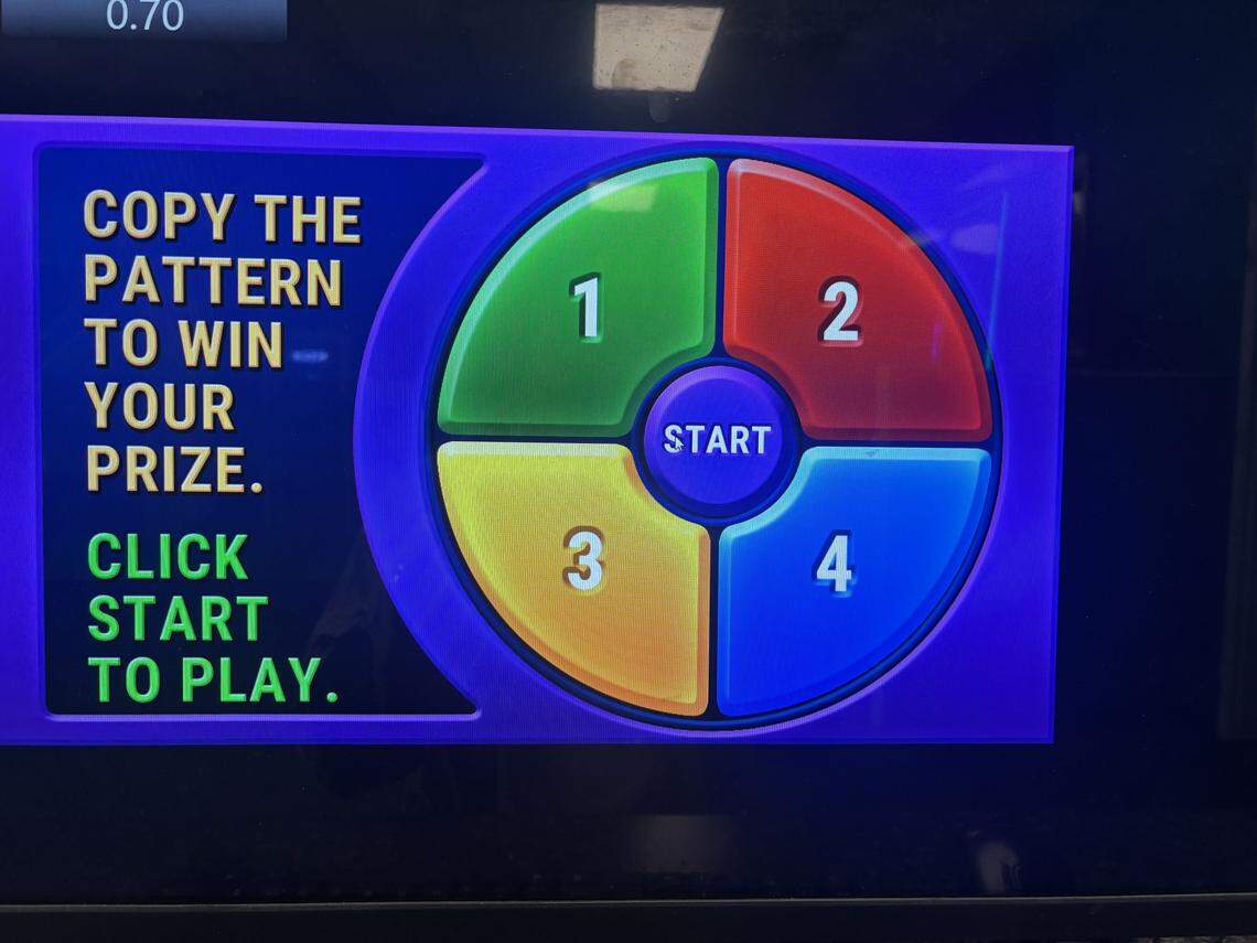 One of the payout tests at a sweepstakes contest in Cary, N.C. asks players to click a three number sequence.