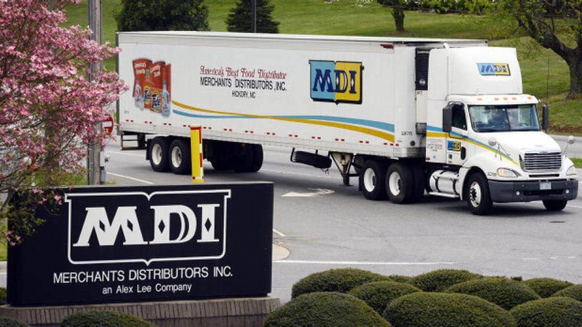 A Merchant’s Distributors truck near Hickory in a 2013 file photo.