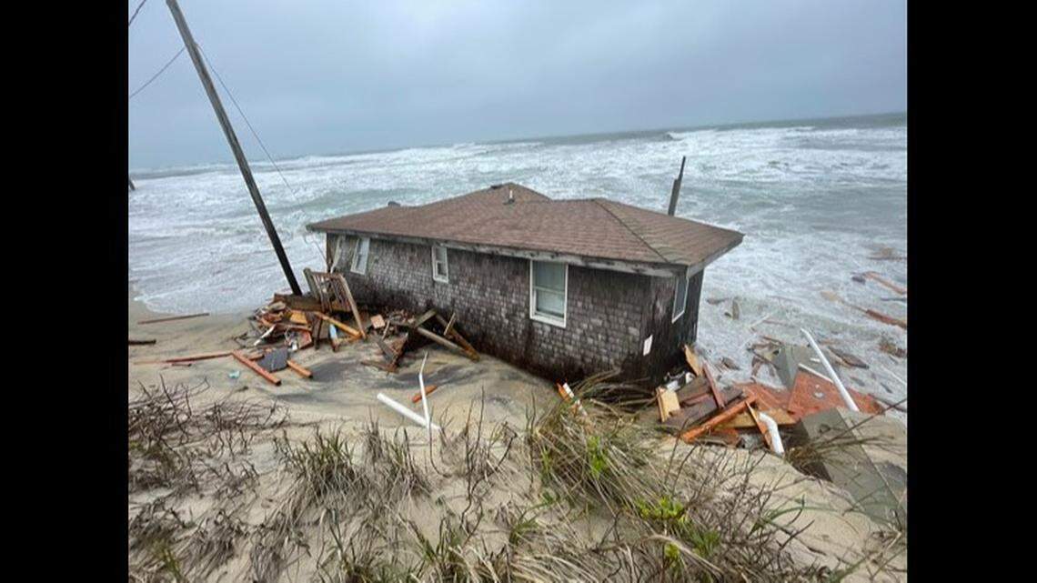 The home is located at 23228 East Point Drive in Rodanthe and it fell midday Monday, March 13, officials said.