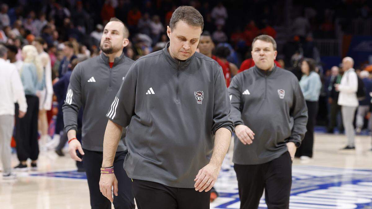 N.C. State head coach Will Wade walks off the court after Virginia’s 81-74 victory over N.C. State in the quarterfinals of the 2026 ACC Men’s Basketball Tournament at the Spectrum Center in Charlotte, N.C., Thursday, March 12, 2026.