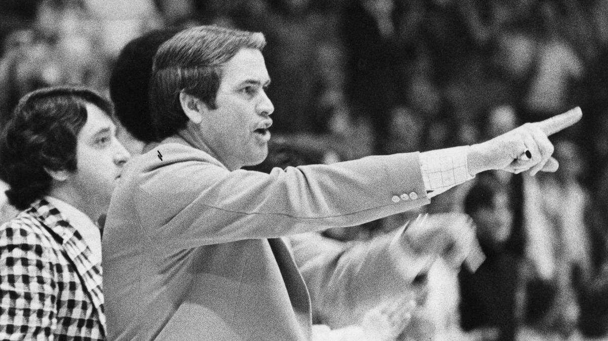Wake Forest basketball coach Carl Tacy coaches the Deacons during the 1975-76 season.