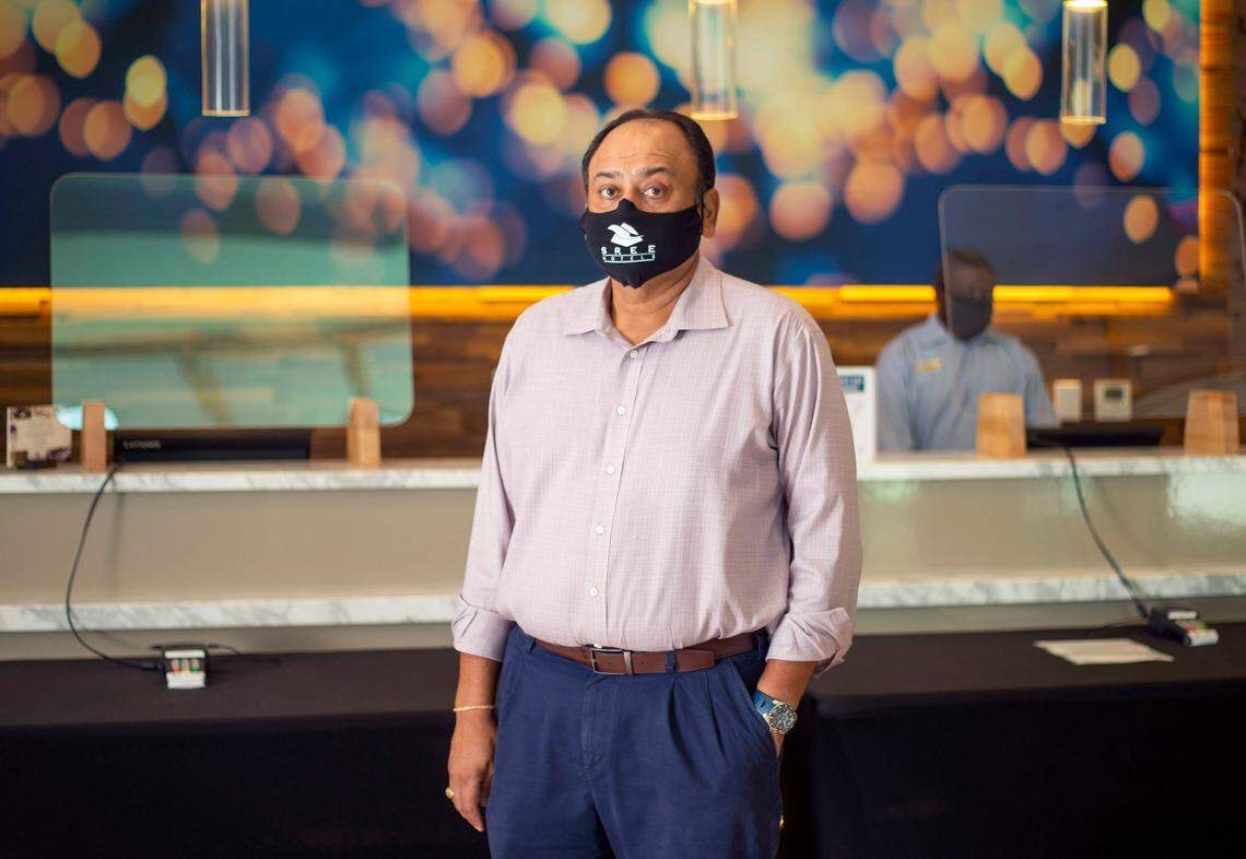 Vinay Patel, a principal of Sree Hotels stands for a portrait at the Spring Hill Suites in Uptown Charlotte, NC on Wednesday, August 19, 2020.