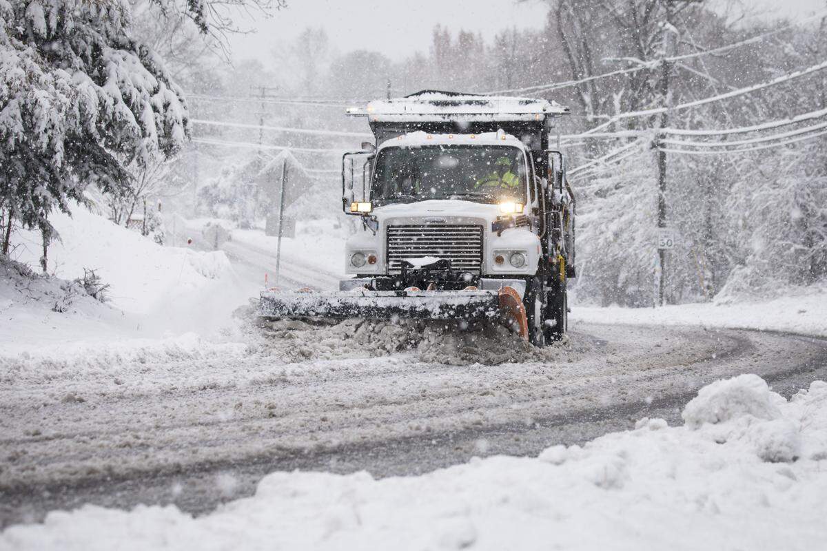 In this 2018 file photo, a snow plow plows in Carrboro.