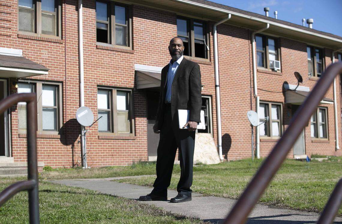 Durham Housing Authority CEO Anthony Scott before the start of a press briefing at McDougald Terrace in Durham in February 2020. Hundreds of residents were evacuated from the housing complex in January 2020.