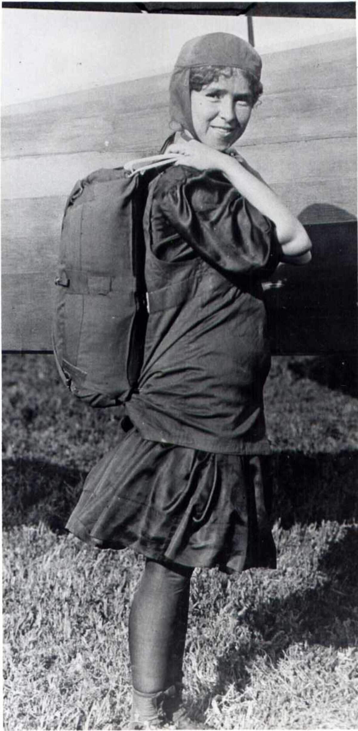 No more than five feet tall, Tiny Broadwick was the first woman to jump from an airplane.