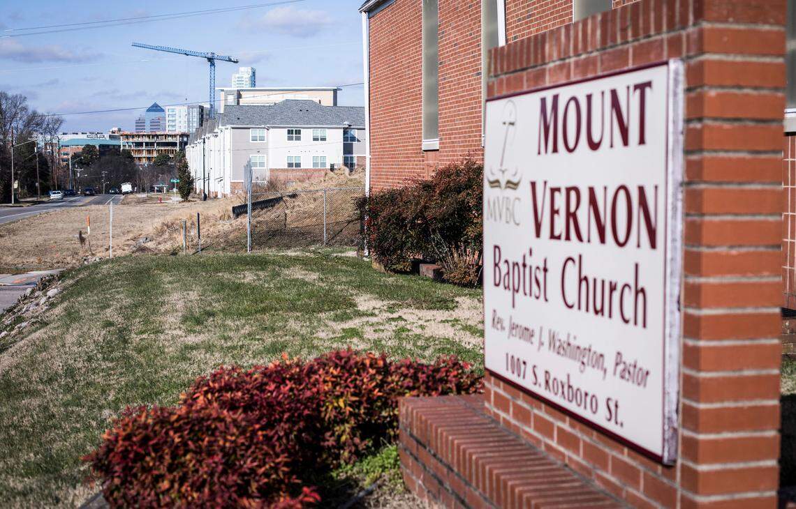 Mt. Vernon Baptist Church sits on S. Roxboro St. not far from the Southside housing development, and many other development projects.