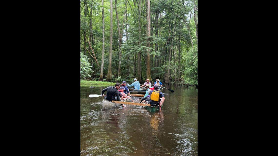 While the recovery was completed in a day, much planning and coordination was required. A sling was used to carry the canoe between two modern canoes, like a pontoon barge, state officials said. It was then placed in a cradle on the back of a truck.