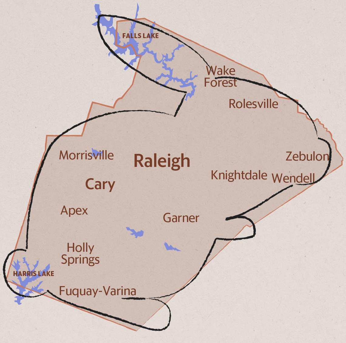 Let’s imagine Wake County as being shaped (very roughly) like a bunny.