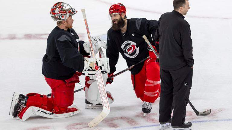 Photo gallery: Carolina Hurricanes practice ahead of  their next playoff series against the Washington Capitals
