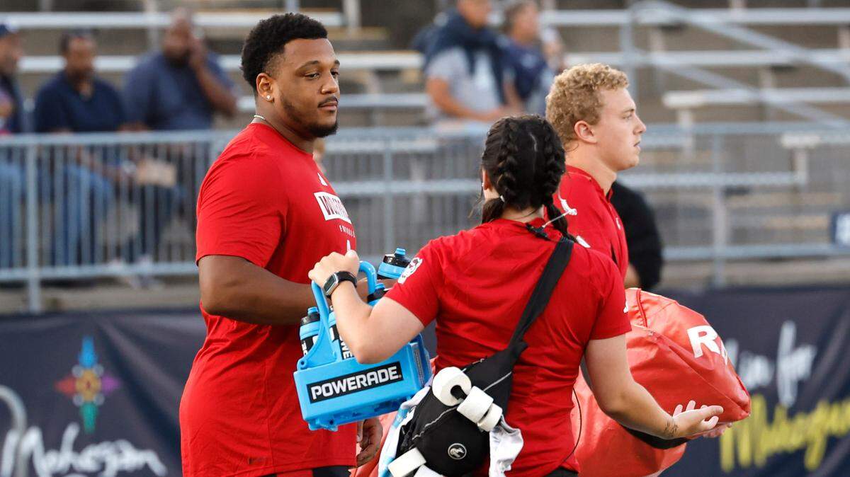 N.C. State’s Savion Jackson did not play in the Wolfpack’s game against UConn at Rentschler Field in East Hartford, Conn. Thursday, August 31, 2023.