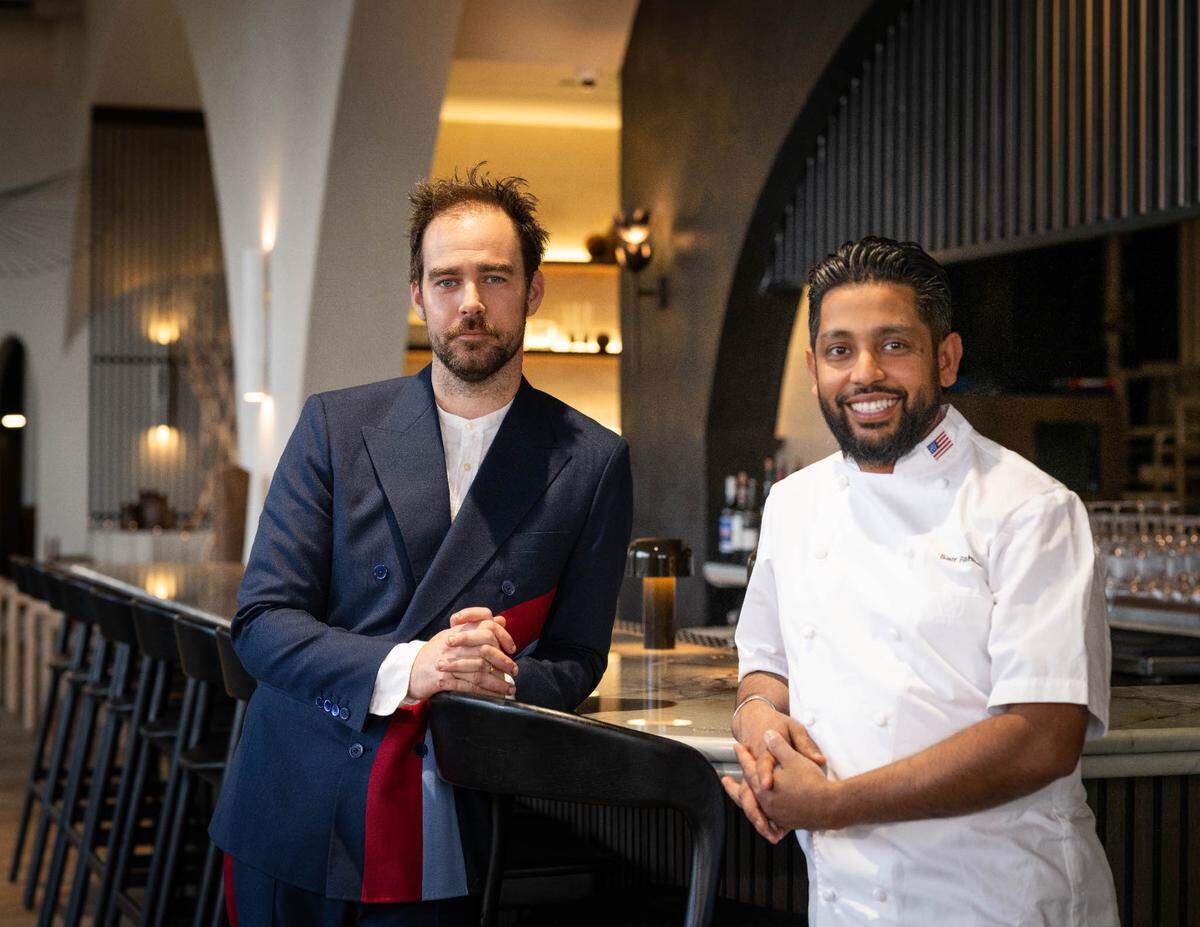 Peregrine co-owners Patrick Shanahan, left, and Saif Rahman, created a new American restaurant with South Asian flavors.