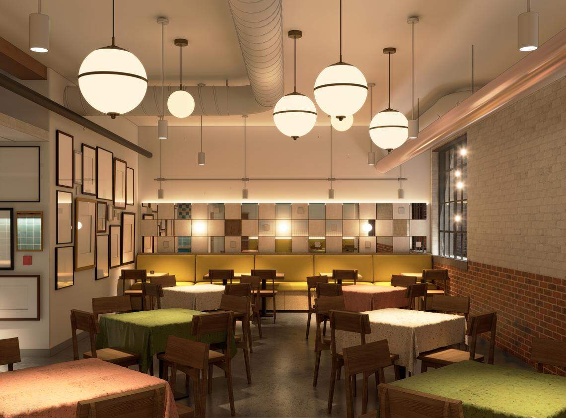 A rendering of the new Lutra Café & Bakery in Durham.