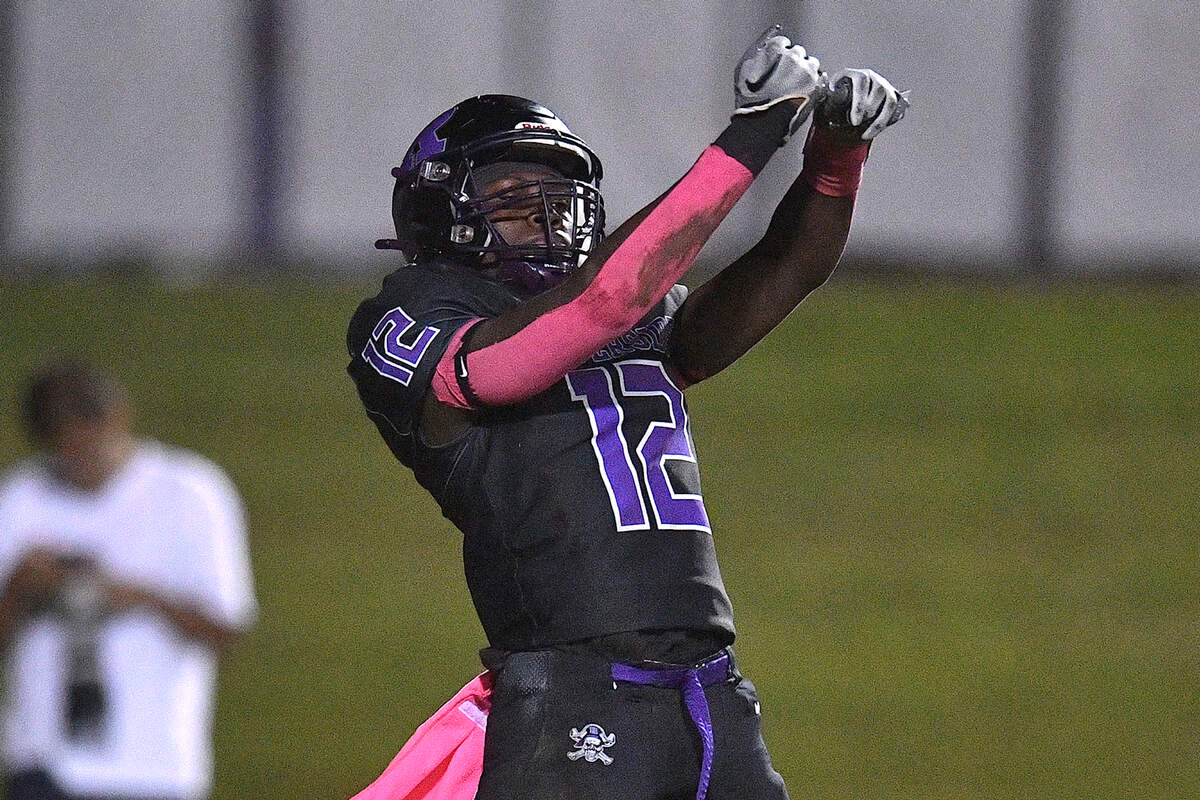 Riverside’s Channing Gaines (12) reacts after a play against Hillside during the first half. The Durham Hillside Hornets and the Durham-Riverside Pirates met in a football game in Durham. N.C. on October 4, 2024.
