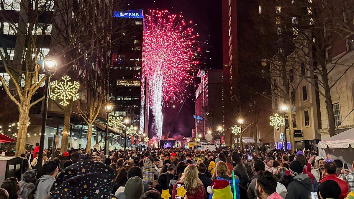 Fireworks welcome 2025 on Fayetteville Street in downtown Raleigh after the clock struck midnight on New Year’s Eve, Dec. 31, 2024.