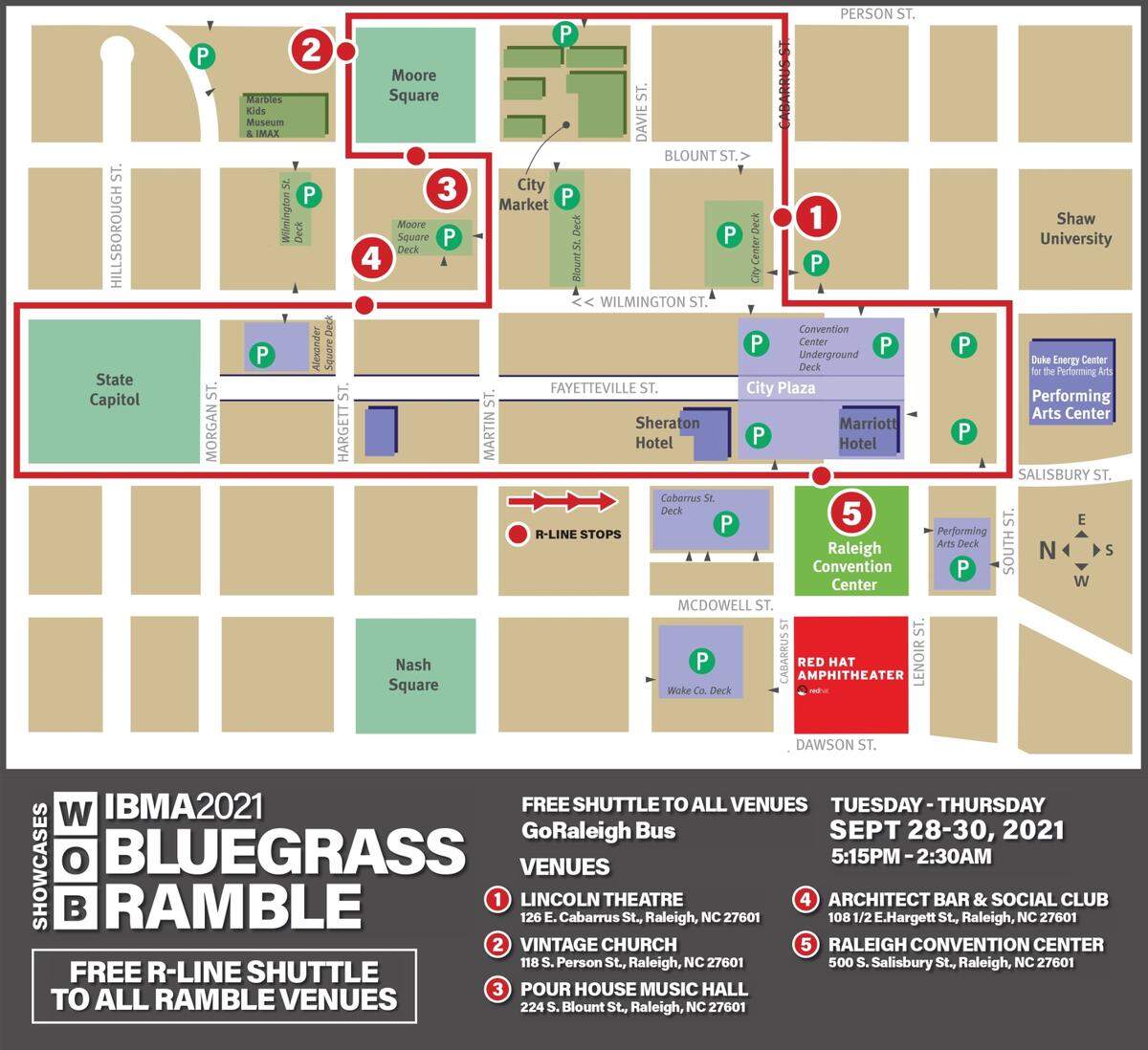 The Bluegrass Ramble is Sept. 28 to Sept. 30 at five venues in Downtown Raleigh: Lincoln Theatre, Vintage Church, Pour House Music Hall, Architect Bar & Social Club and Raleigh Convention Center.