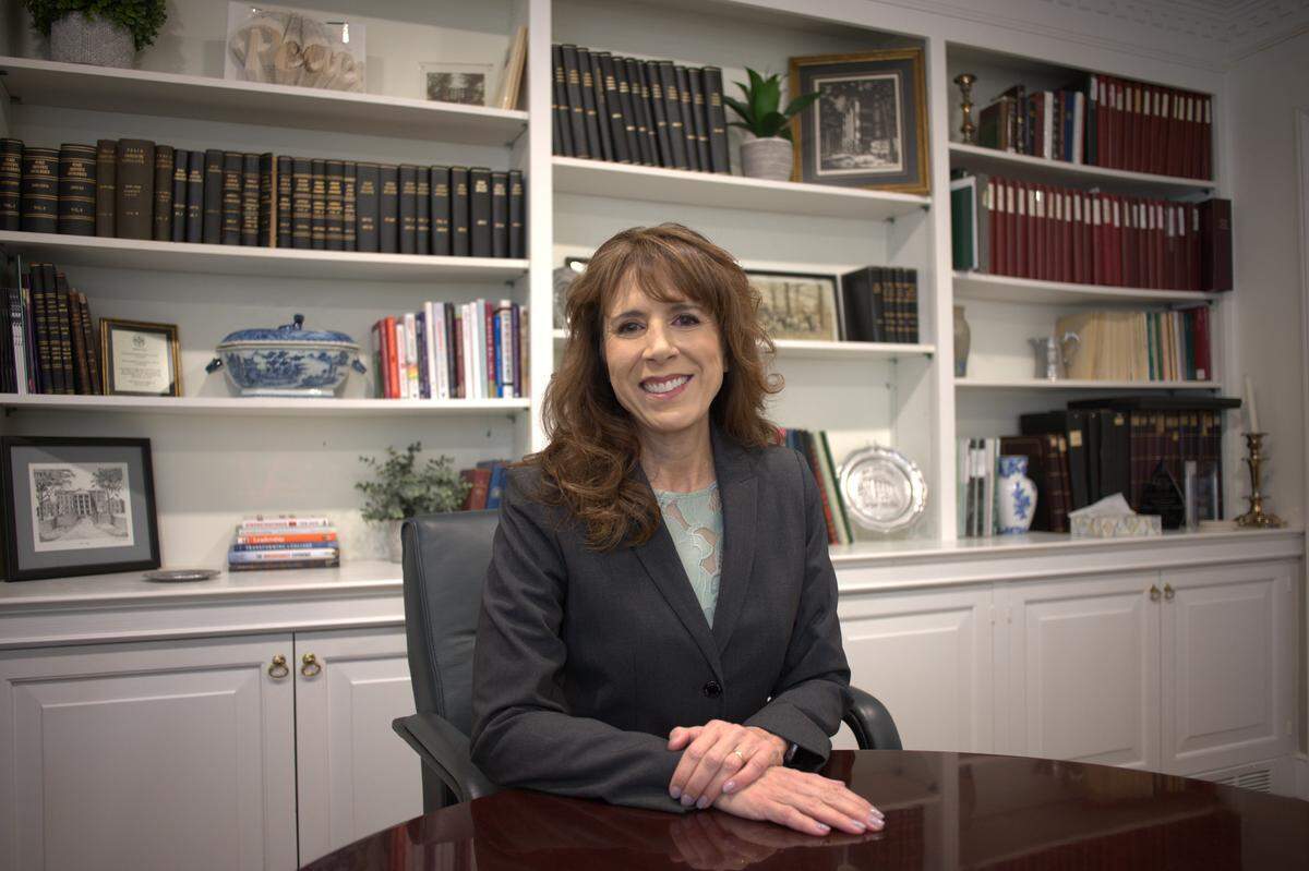 William Peace University’s incoming president Jennifer Walsh on campus on March 19, 2026.