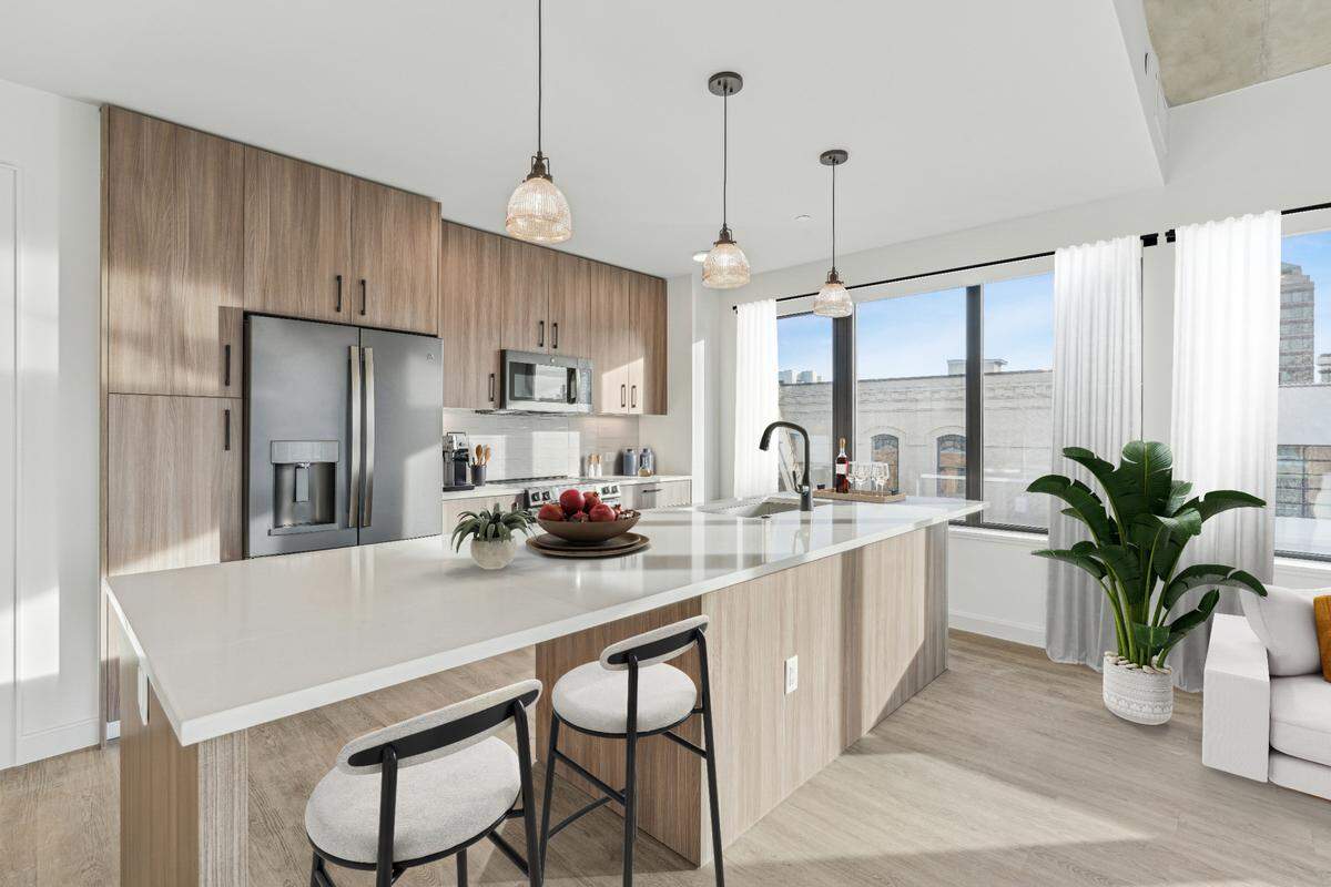 The Novus is preleasing studio, one-bedroom and two- bedroom apartments, ranging from 512 square feet to 1,305 square feet.