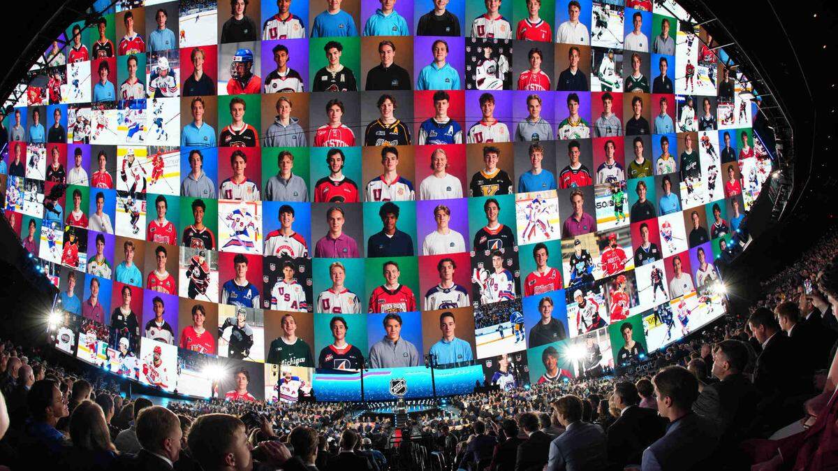 A general view prior to the first round of the 2024 NHL Draft at The Sphere.
