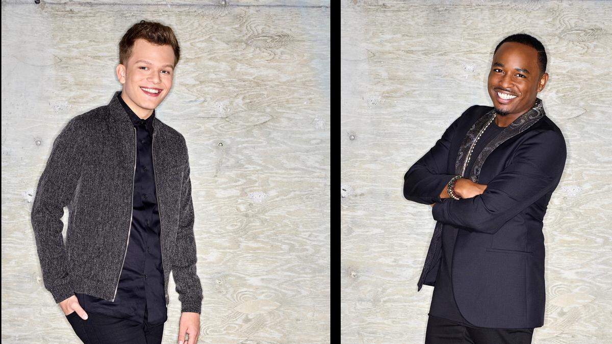 Sanford native Britton Buchanan, left, and Chapel Hill native Rayshun LaMarr from "The Voice" on NBC.