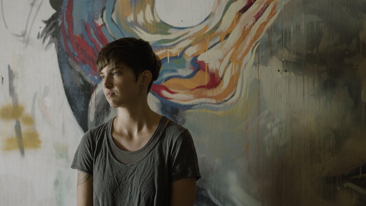 Local artist Taylor White painted the 40-by-60-foot Google Fiber A.R. mural, “Abstracted Motion,” located on the the Alfred Williams Building in downtown Raleigh