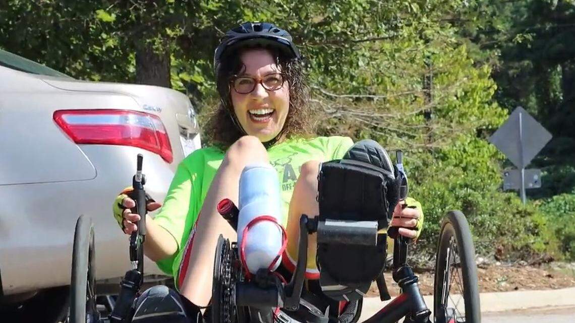 Michelle Ballasiotes doesn’t let her hemiplegic cerebral palsy limit her. She rides cyclocross, a competitive-cross between mountain and road biking.