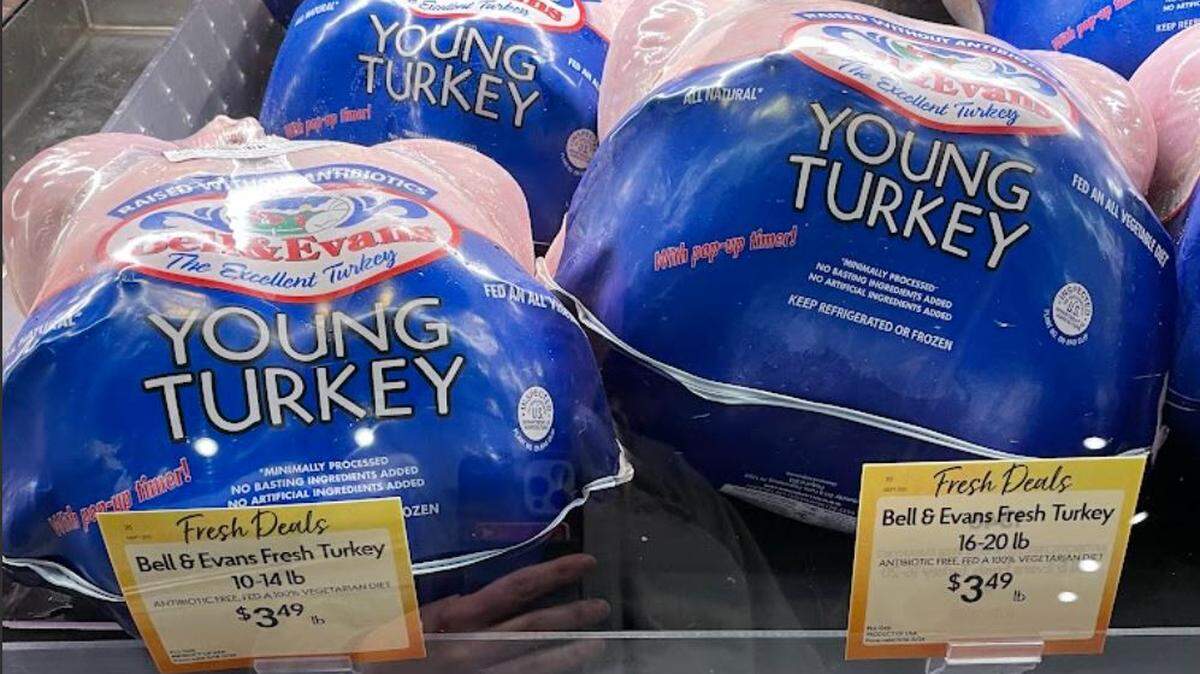 Fresh turkeys on display at The Fresh Market grocery store in Raleigh, NC. Photographed Nov. 17, 2022. Here’s your Thanksgiving food safety tip #1: Don’t wash the bird.