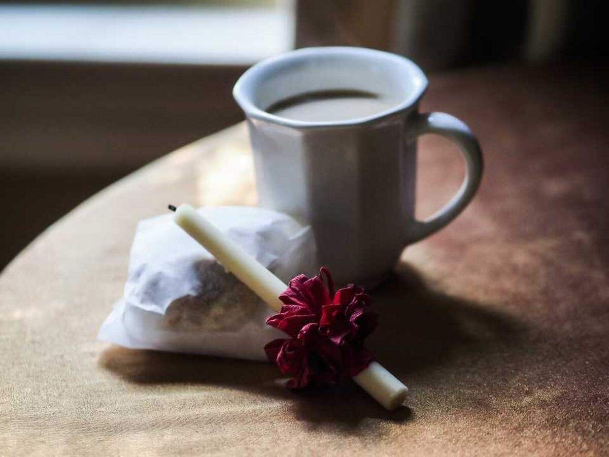 The elements of a traditional Moravian Lovefeast are the lovefeast bun, sweet, creamy coffee and the light of Christ, symbolized by the lighting of a beeswax candle.
