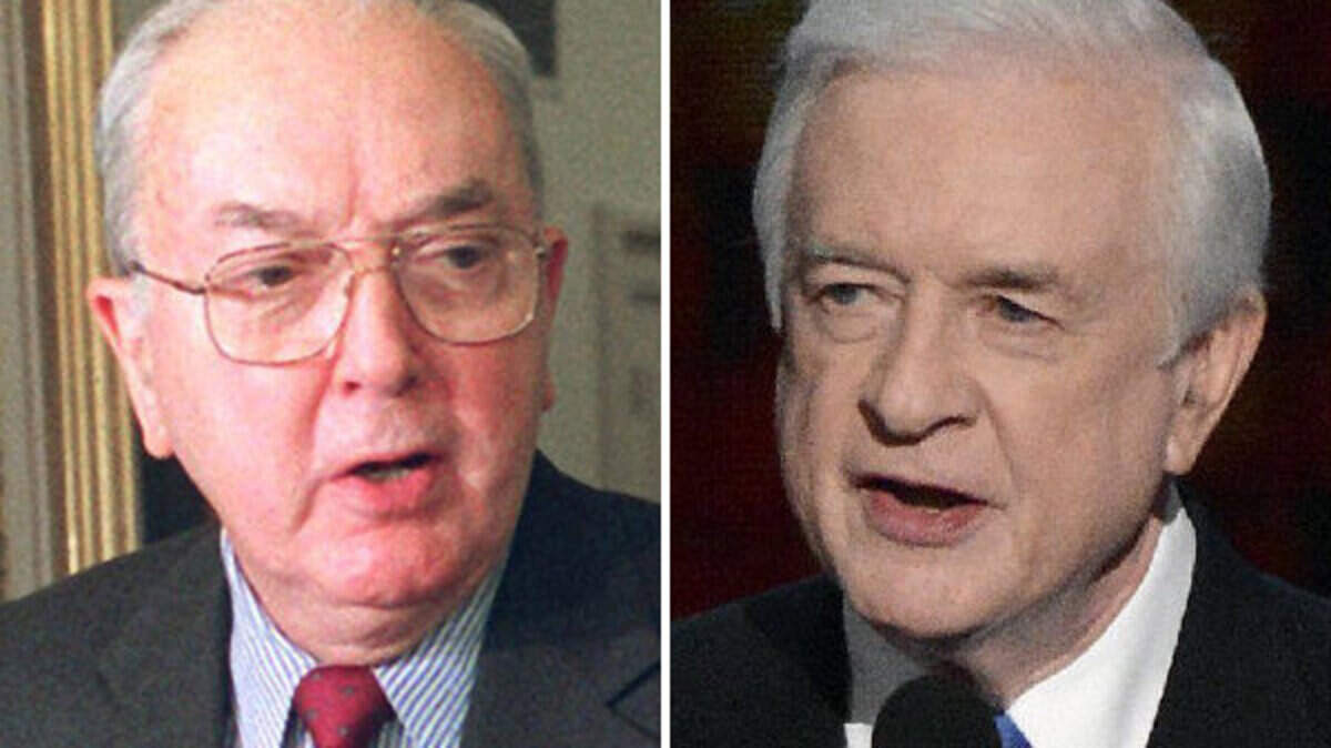 Jesse Helms (left) and Jim Hunt. Their 1984 U.S. Senate campaign was the most expensive in U.S. history at that time. Former Hunt aide Gary Pearce says the most powerful message in politics is a positive message.