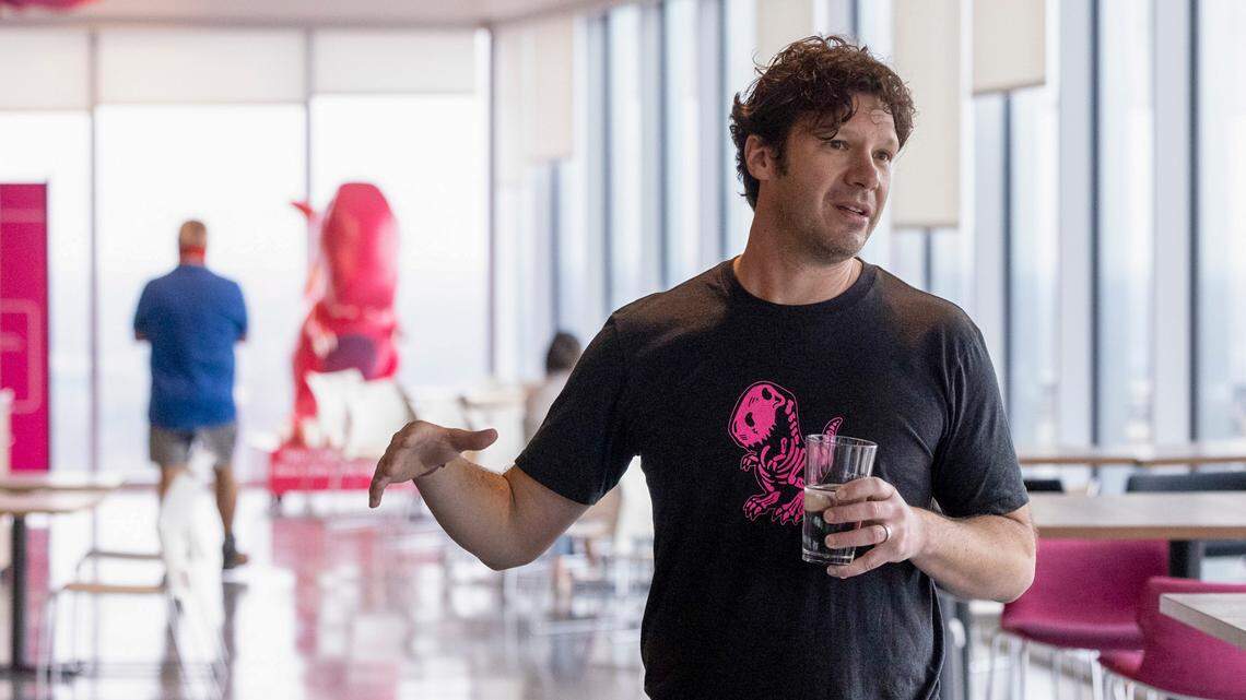 Todd Olson, Pendo CEO and founder, shows off the software company’s downtown Raleigh headquarters Wednesday, Feb. 23, 2022.