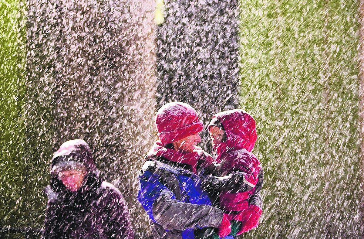 Heavy snow fell at a skating rink in Raleigh in 2010.
