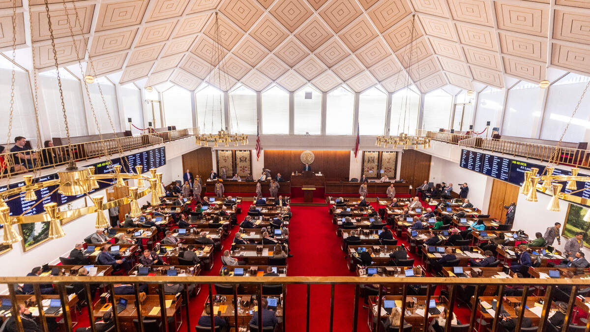 The North Carolina House in session at the General Assembly in February 2025.