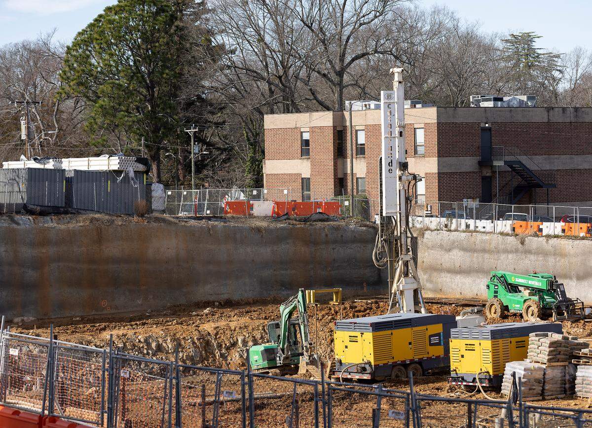 A construction site on East Rosemary Street is photographed on Friday, Jan. 20, 2023, in Chapel Hill, N.C.