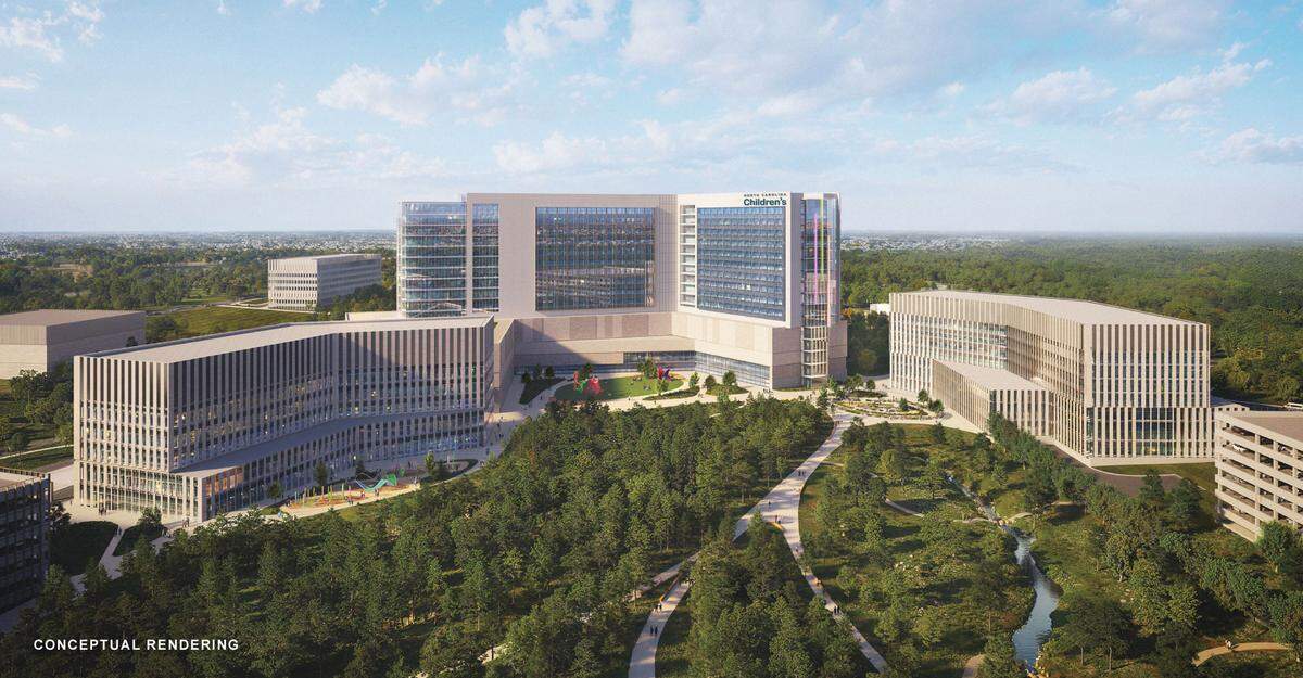 A conceptual rendering of NC Children’s Health that will include a 500-bed hospital.