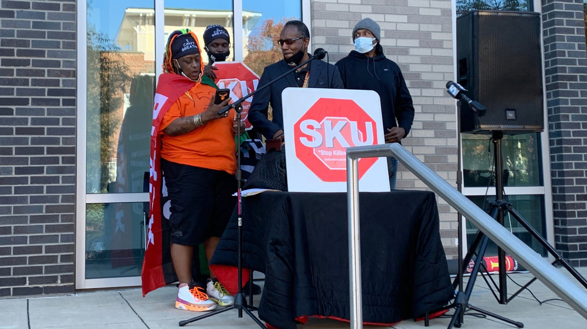 The Stop Killing Us Solutions Campaign held a press conference Tuesday outside of the Durham Police Department, alleging officers used excessive force during an arrest last month.