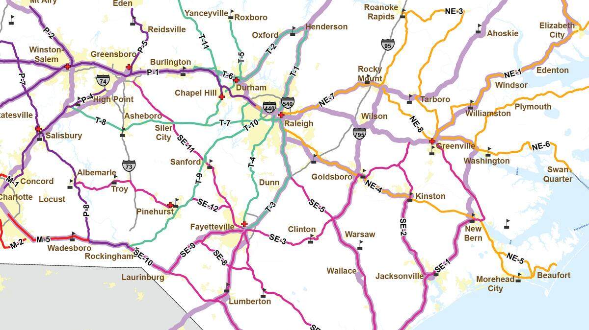 The centerpiece of the N.C. Department of Transportation's new strategic plan for transit is the "connected statewide network," which maps future public bus routes that would connect small towns to cities and metro areas to each other.