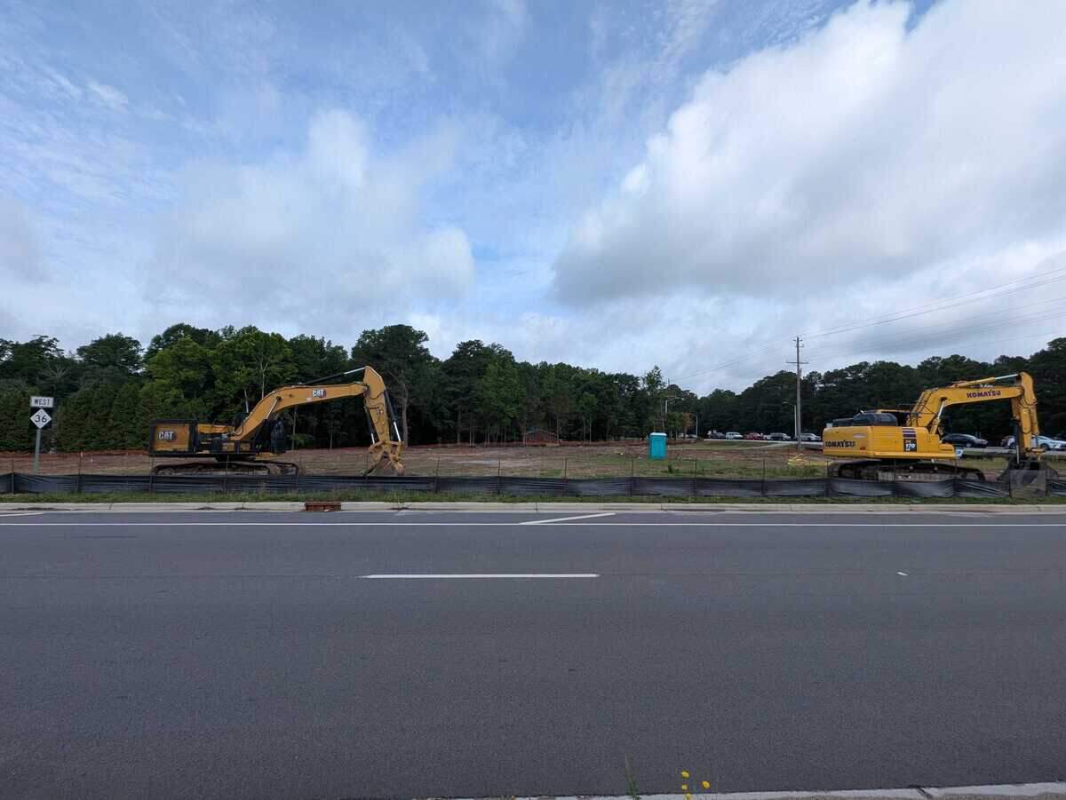 The new Aldi site in Clayton at the intersection of Hwy. 70 Business and NC-36 as of May 26, 2026.