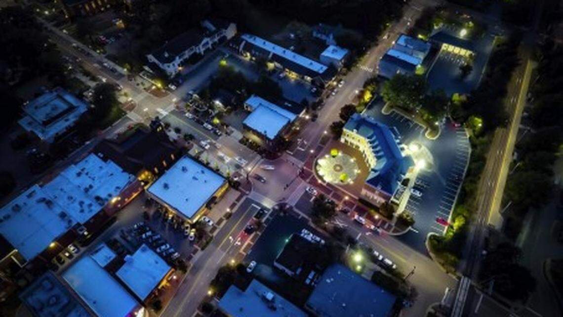 The intersection of Academy and West Chatham streets in downtown Cary near where plans for future retail, office and apartment buildings have been approved by the town council.