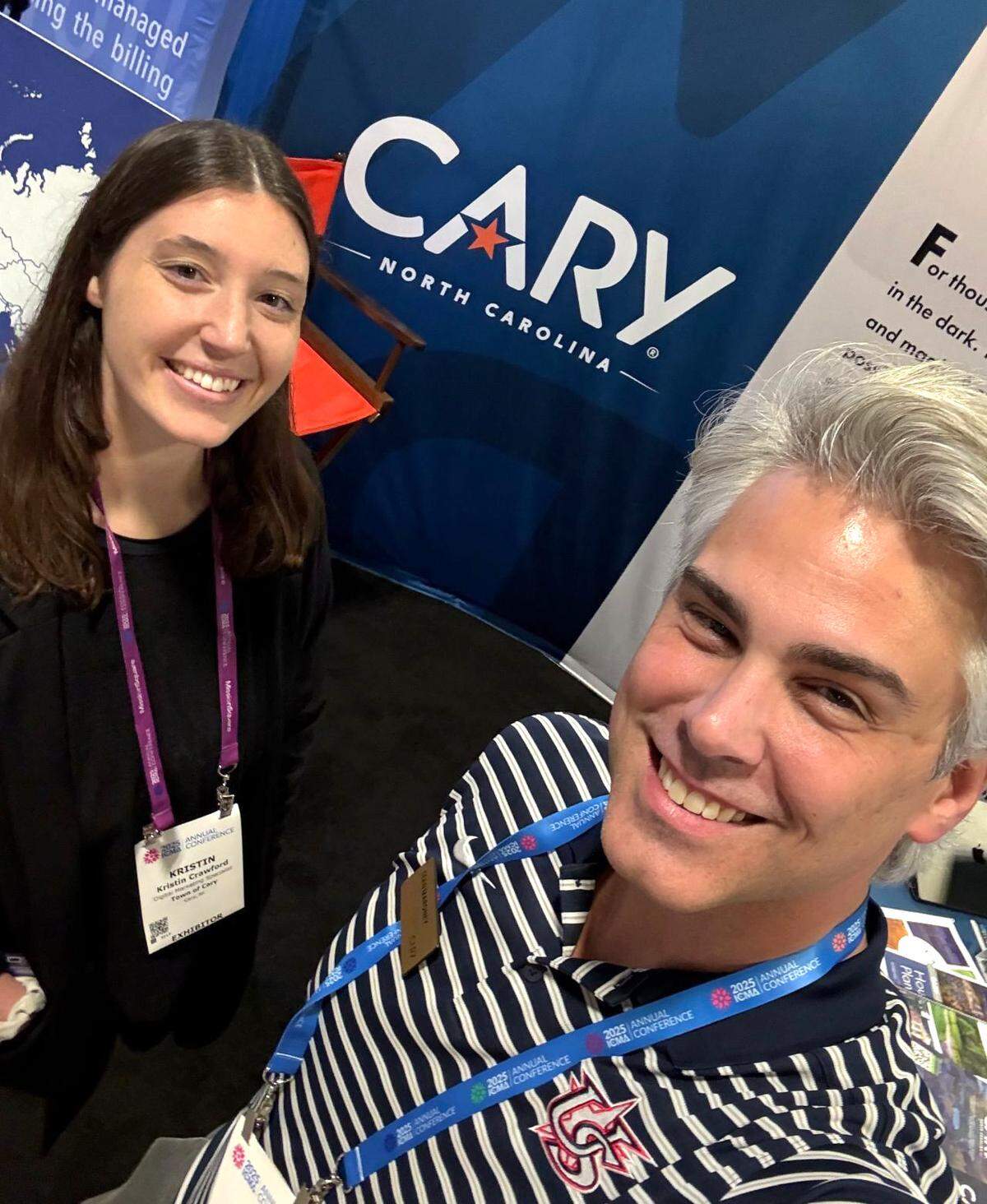 Sean Maroney, a marketing strategist for the Town of Cary, at the International City/County Management Association conference in Tampa, where he helped promote a book authored by then Town Manager Sean Stegall.