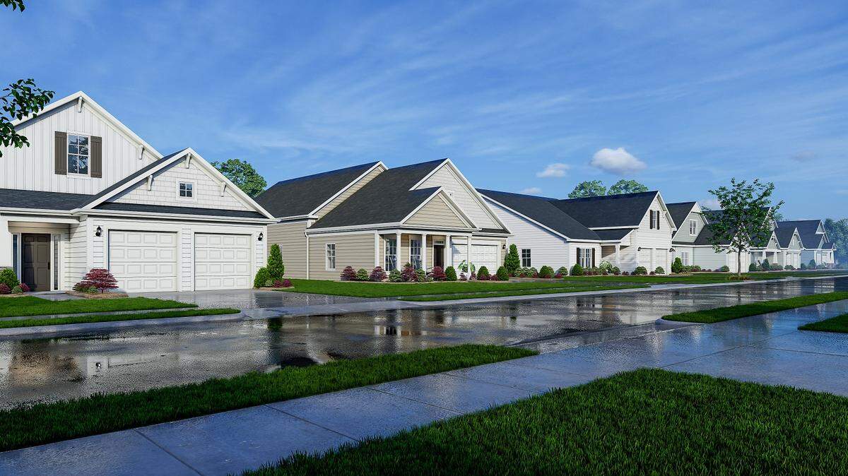 Another rendering of single-family homes coming to Mungo Homes’ new 600-home Ovation at Sweetbrier subdivision in Southeast Durham.