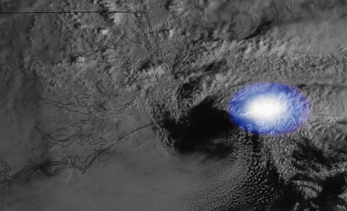 A satellite captured images of a nor’easter forming off North Carolina’s Outer Banks with a lightning mapper, NASA says.