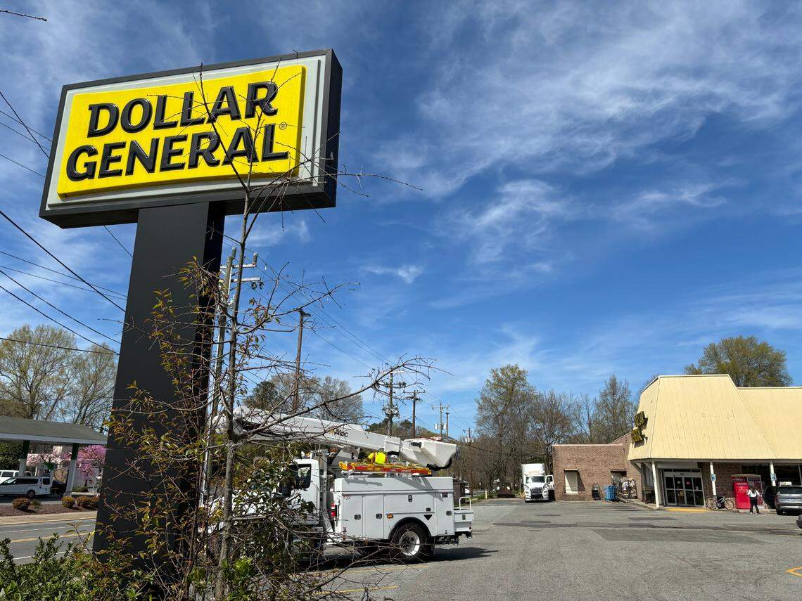 Outside the Dollar General store on Broad St in Durham, near Duke University’s West Campus.